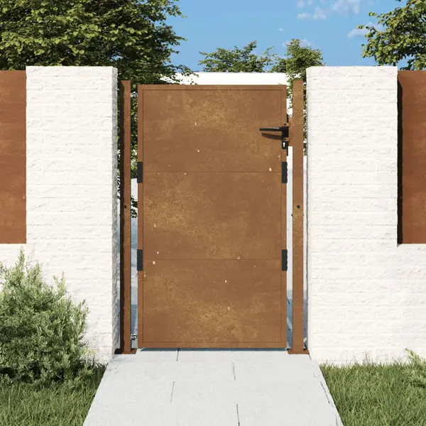 Gossi poarta pentru gradina, 105x130 cm, otel corten