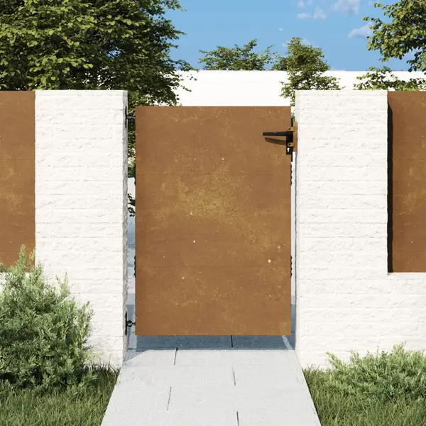 Gossi poarta pentru gradina, 85x125 cm, otel corten