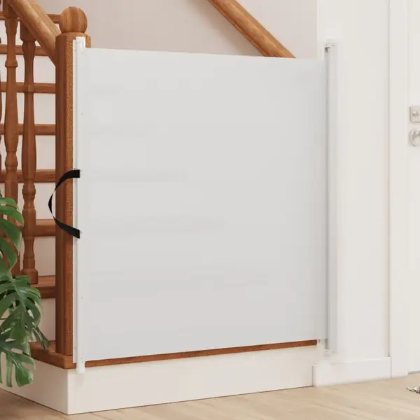 Gossi poarta retractabila animale de companie, alb, 117,5x125 cm
