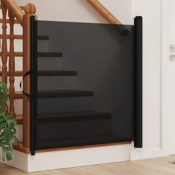 Gossi poarta retractabila animale de companie, negru, 82,5x125 cm