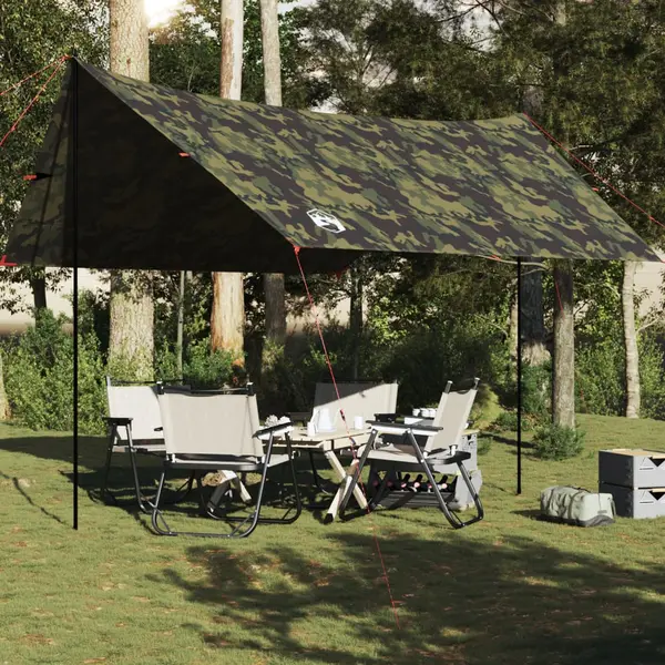 Gossi prelata de camping, camuflaj, 438x376x212 cm, impermeabila