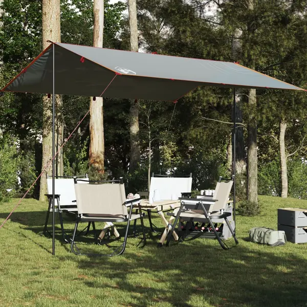 Gossi prelata de camping, gri si portocaliu, 360x294 cm, impermeabila