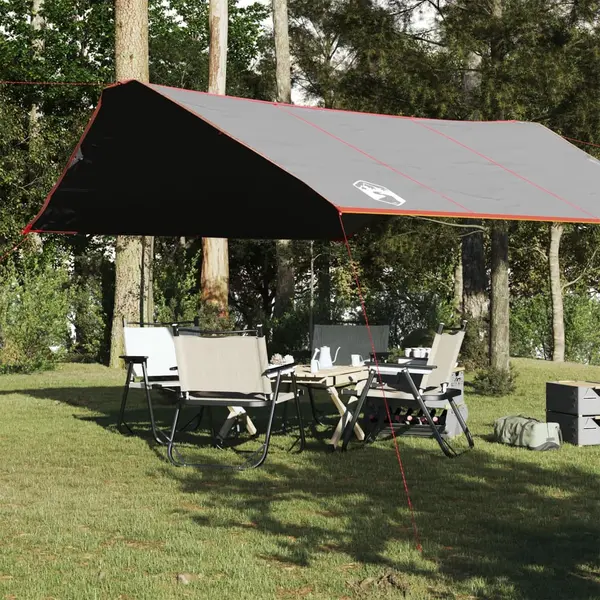 Gossi prelata de camping, gri si portocaliu, 420x440 cm, impermeabila