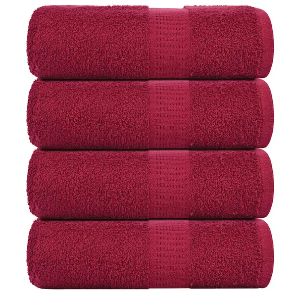 Gossi prosoape cu sapun 4 buc bordeaux 30x30 cm 360 g/m2 100% bumbac