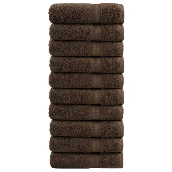 Gossi prosoape de baie premium solund 10 buc maro 100x150cm 600gsm