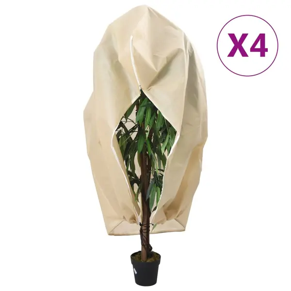 Gossi protectii fleece pentru plante, fermoar, 4 buc 70 g/m2 2,36x2 m