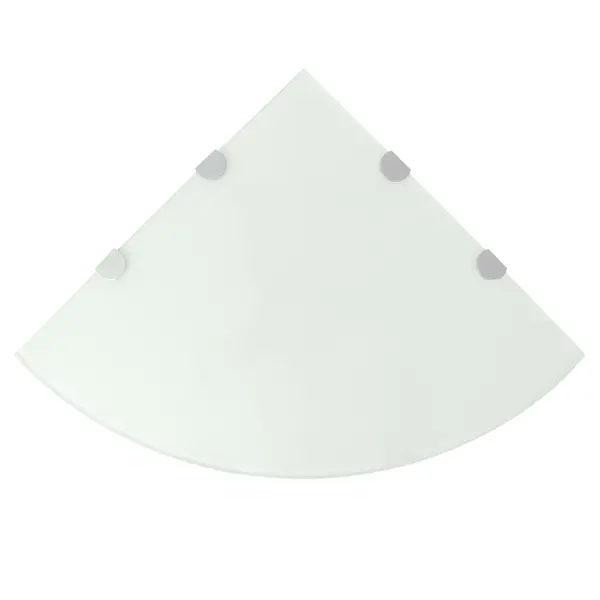Gossi raft de colt cu suporti de crom, sticla, 45 x 45 cm
