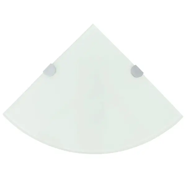 Gossi raft de colt cu suporti din crom, sticla, 25 x 25 cm