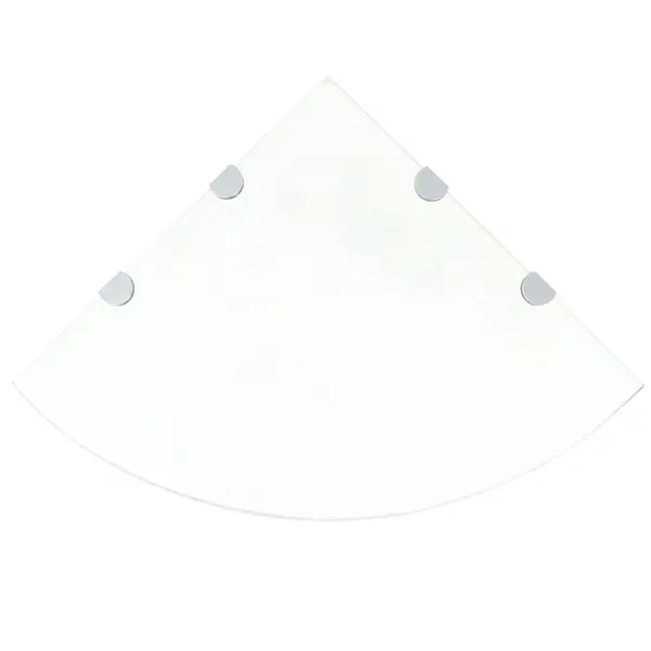 Gossi raft de colt sticla transparenta cu suporti de crom, 45 x 45 cm