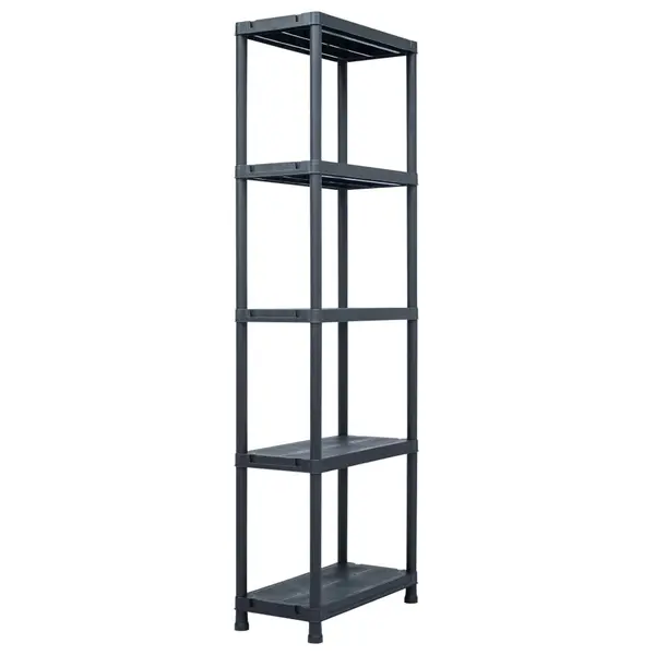 Gossi raft de depozitare, negru, 60 x 30 x 180 cm, plastic, 125 kg