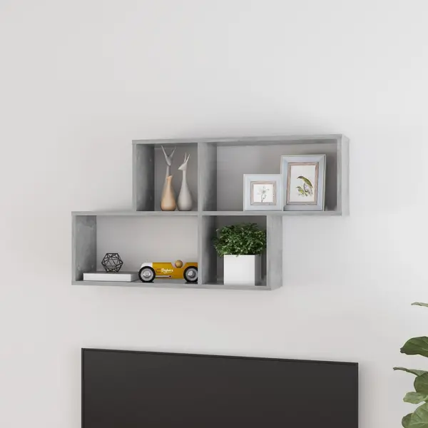 Gossi raft de perete, gri beton, 100x18x53 cm , pal
