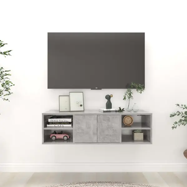 Gossi raft de perete, gri beton, 102x30x29 cm, pal