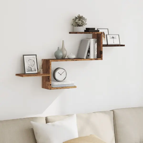 Gossi raft de perete, lemn vechi, 104x15x49 cm, lemn prelucrat