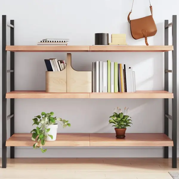 Gossi raft de perete maro deschis 140x50x(2-4) cm lemn stejar tratat