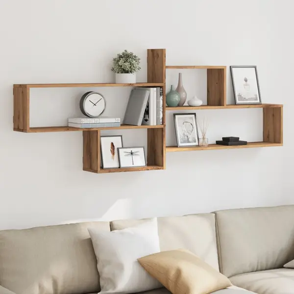 Gossi raft de perete stejar artizanal 167,5x18x68 cm lemn prelucrat