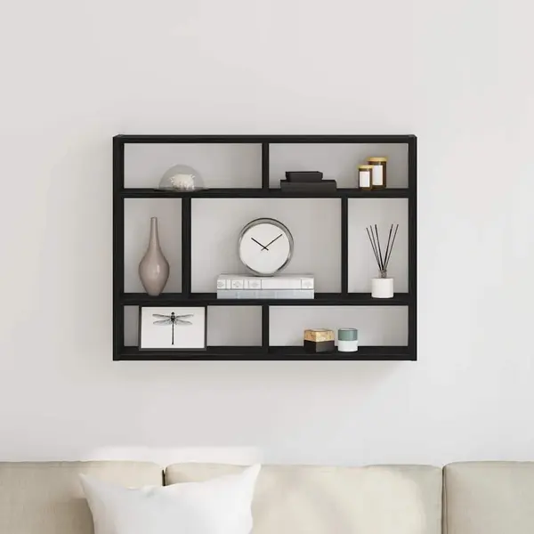 Gossi raft de perete, stejar negru, 75x16x55 cm, lemn prelucrat