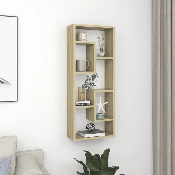 Gossi raft de perete, stejar sonoma, 36x16x90 cm, lemn prelucrat