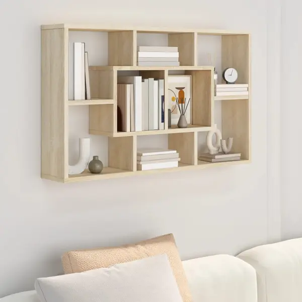 Gossi raft de perete, stejar sonoma, 85x16x52,5 cm, lemn prelucrat