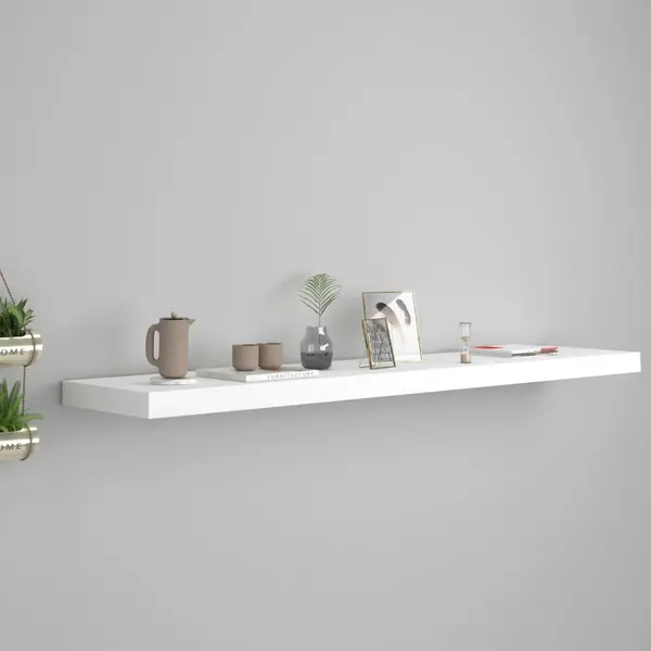 Gossi raft de perete suspendat, alb, 120x23,5x3,8 cm, mdf