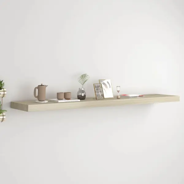 Gossi raft de perete suspendat, stejar, 120x23,5x3,8 cm, mdf