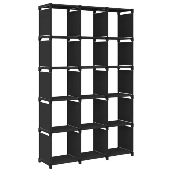 Gossi raft expunere, 15 cuburi, negru, 103x30x175,5 cm, textil