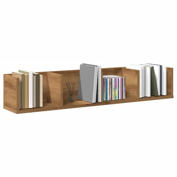 Gossi raft perete cd-uri stejar artizanal 100x18x18 cm lemn prelucrat