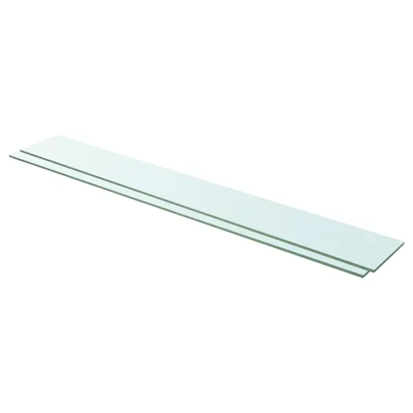 Gossi rafturi, 2 buc., 110 x 15 cm, panouri sticla transparenta