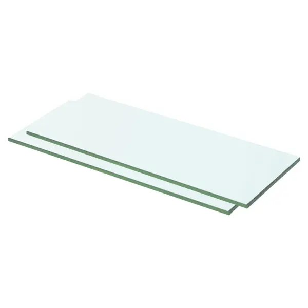 Gossi rafturi, 2 buc., 50 x 15 cm, panouri sticla transparenta