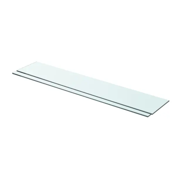 Gossi rafturi, 2 buc., 80 x 15 cm, panouri sticla transparenta