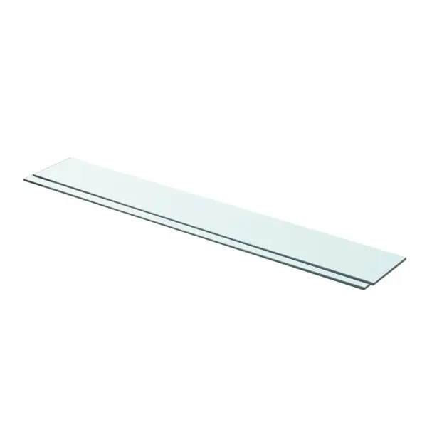 Gossi rafturi, 2 buc., 90 x 12 cm, panouri sticla transparenta