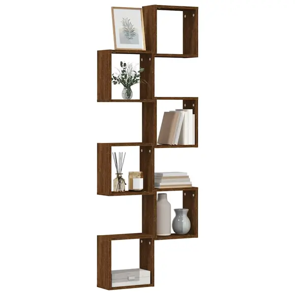 Gossi rafturi cuburi de perete 6 buc stejar maro 30x15x30 cm
