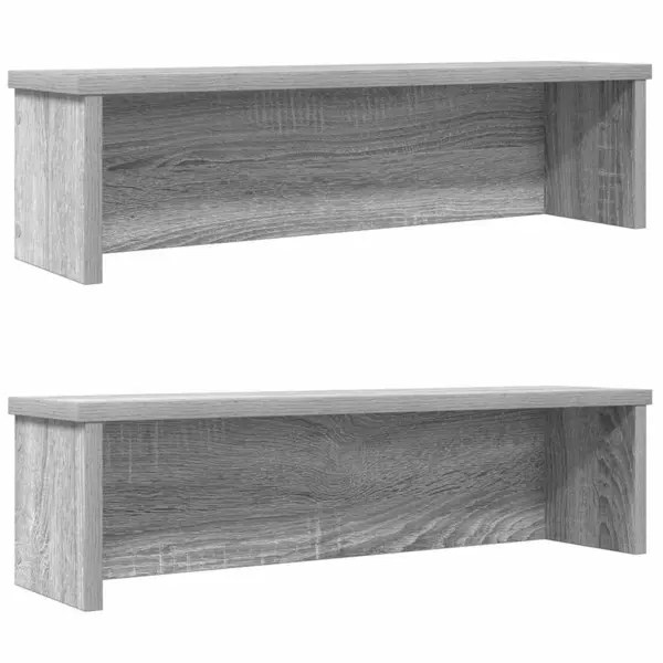 Gossi rafturi de bucatarie stivuibile 2 buc gri sonoma 50x15x16 cm