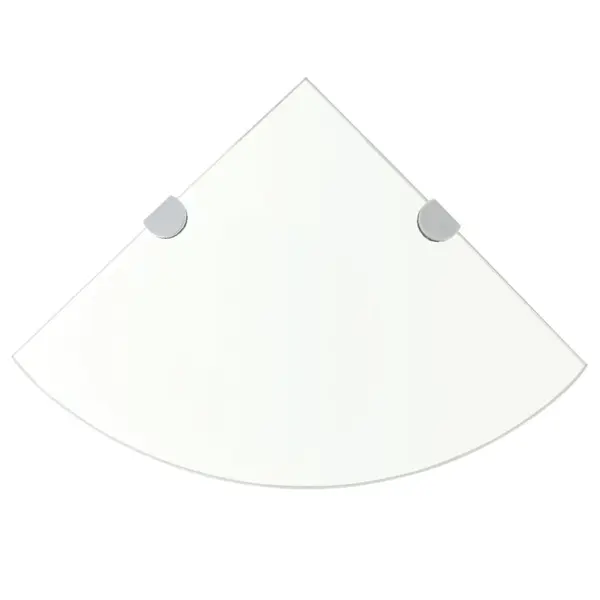 Gossi rafturi de colt cu suporturi crom, 2 buc., 35x35 cm, sticla