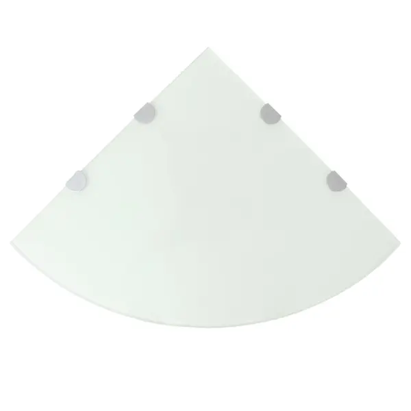 Gossi rafturi de colt cu suporturi crom 2 buc. alb 45x45 cm sticla