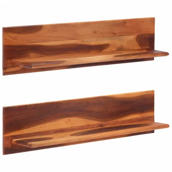 Gossi rafturi de perete, 2 buc., 112x20x26 cm, lemn masiv de acacia