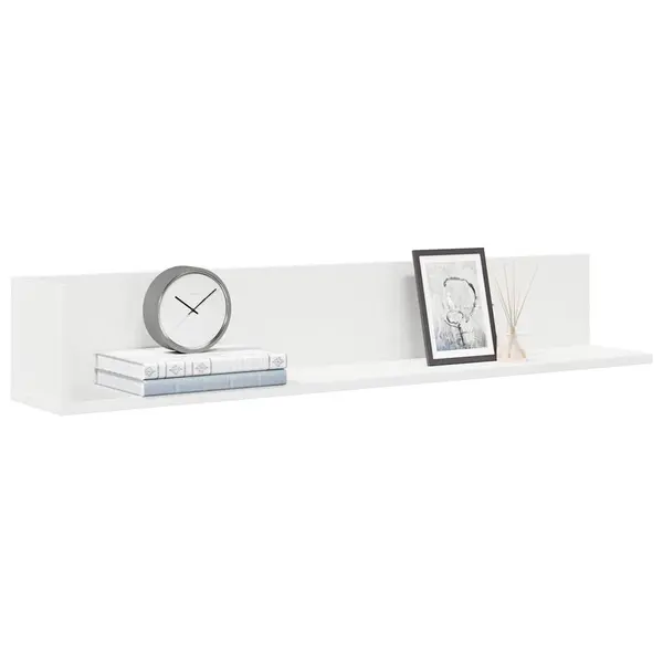 Gossi rafturi de perete 2 buc., alb, 100x16,5x16,5 cm, lemn prelucrat