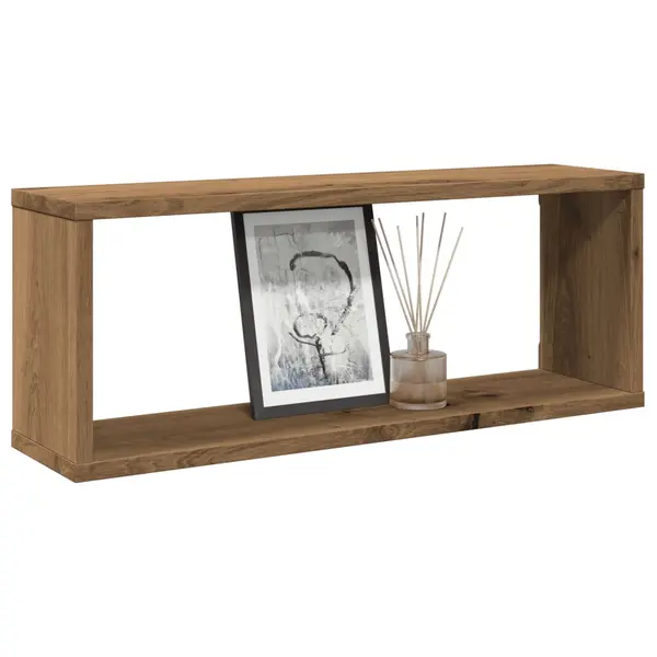 Gossi rafturi de perete cub 4 buc. stejar artizanal, 60x15x23 cm lemn