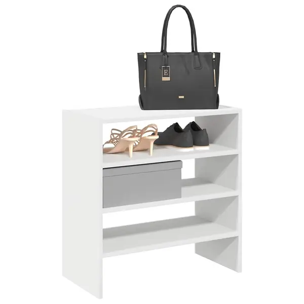 Gossi rafturi pantofi 2 buc stivuibile alb 60x30x30,5 cm
