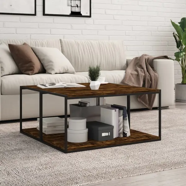 Gossi rafturi perete 4 buc. stejar fumuriu 80x40x1,5 cm lemn compozit