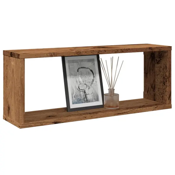 Gossi rafturi perete cub 6 buc. lemn vechi 60x15x23cm, lemn prelucrat