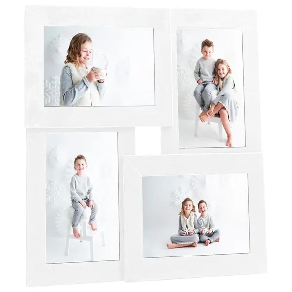 Gossi rama foto colaj, alb, 4x (13x18 cm) foto, mdf