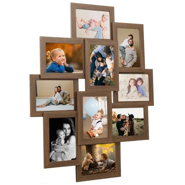 Gossi rama foto colaj, maro deschis, 10 x foto (13x18 cm), mdf