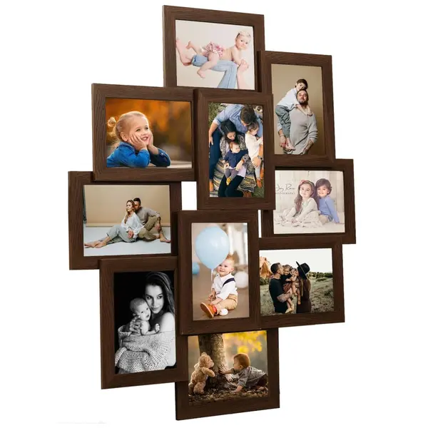 Gossi rama foto colaj pentru 10x (10x15 cm) foto, maro inchis, mdf
