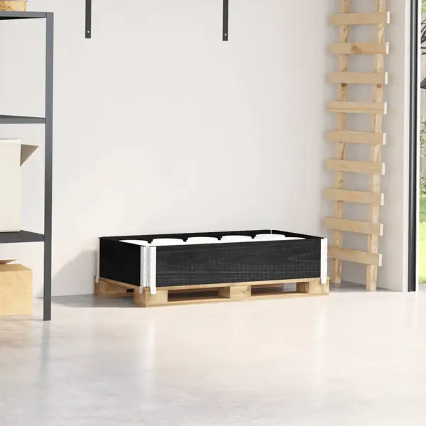 Gossi rama pentru paleti, negru, 100x50 cm, lemn masiv de pin