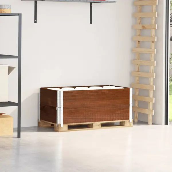 Gossi rame pentru paleti, 2 buc., maro, 100x50 cm, lemn masiv pin