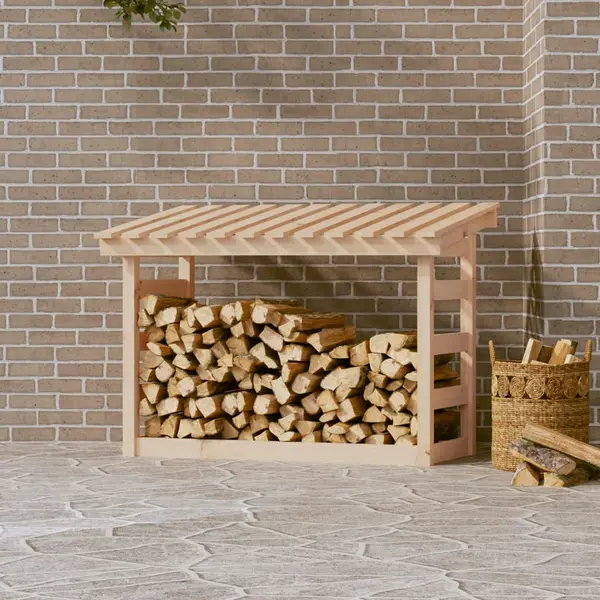 Gossi rastel pentru lemne de foc, 108x64,5x78 cm, lemn masiv pin