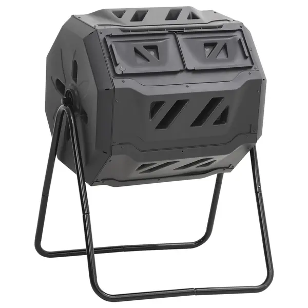 Gossi recipient de compost de gradina, negru, 73x64x95 cm, 160 l