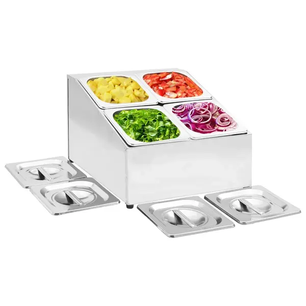 Gossi recipient gastronorm cu 4 sectiuni gn 1/6 otel inoxidabil