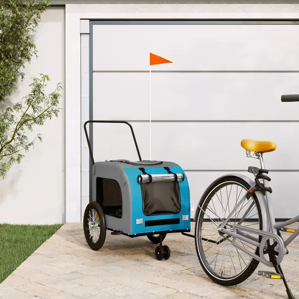 Gossi remorca bicicleta animale companie, albastru/gri, oxford/fier