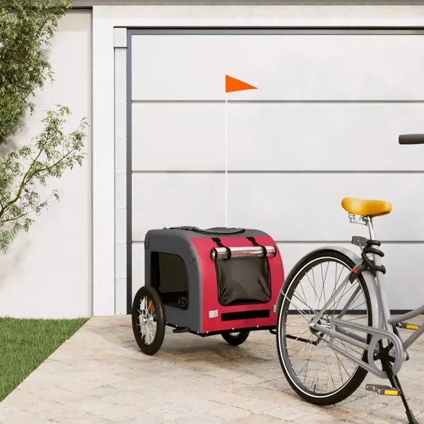 Gossi remorca bicicleta animale companie, rosu/gri textil oxford/fier